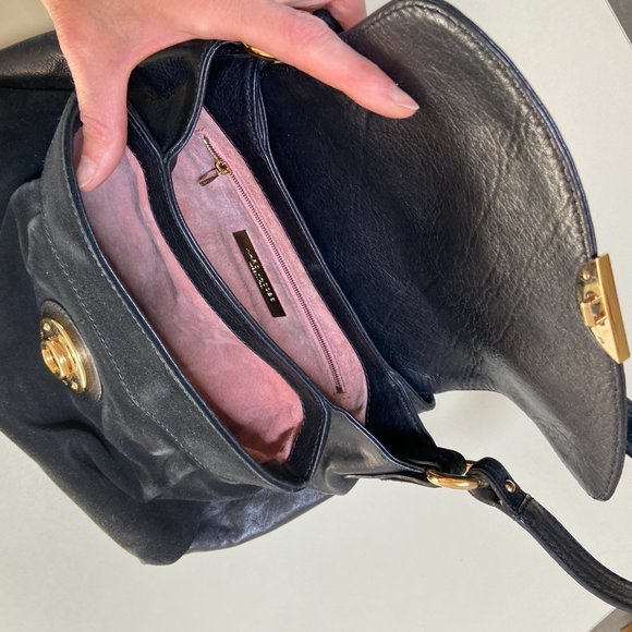 Marc Jacobs Suede and Leather Shoulder Bag, Black - Picture 2 of 6